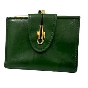 Vintage Rolfs Genuine Green Leather Women’s Wallet Checkbook Holder